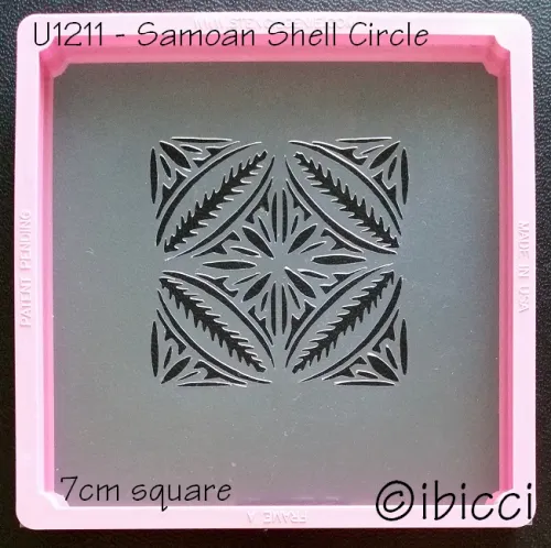 ibicci Samoan Shells Circles Cookie stencil - for 3"